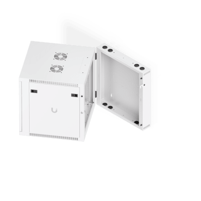 UACC Rack Cabinet 12U (600 x 703 mm) - Gabinete Cerrado para Montaje en Pared con Puerta Frontal de Vidrio Templado, Puerta Trasera Abatible (Swing-Out) y Paneles Laterales Removibles con Llave