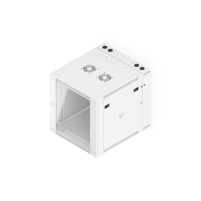 UACC Rack Cabinet 12U (600 x 703 mm) - Gabinete Cerrado para Montaje en Pared con Puerta Frontal de Vidrio Templado, Puerta Trasera Abatible (Swing-Out) y Paneles Laterales Removibles con Llave