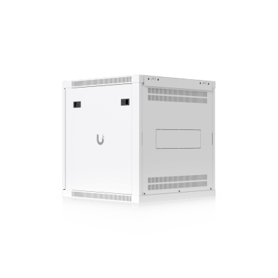 UACC Rack Cabinet 12U (598 x 600 mm) - Gabinete Cerrado para Montaje en Pared con Puerta Frontal Perforada, Totalmente Ensamblado con Ventiladores Integrados y Paneles Removibles