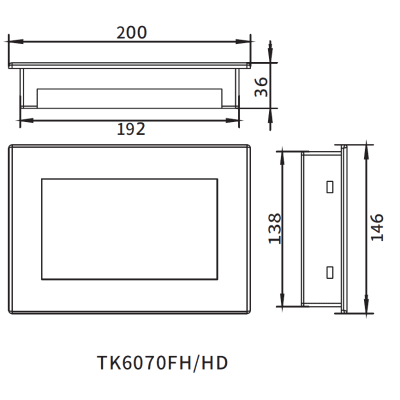 Panel HMI Táctil Industrial de 7 Pulgadas / Resolución 800x480 Píxeles / Interfaces RS232 + RS485 / Compatible con TPWorks Software / Pantalla Resistiva