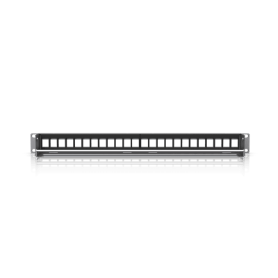 UACC Rack Patch Panel Blank 24 Puertos - Panel Patch Keystone 1U con Barra de Gestión de Cables y Estética Uniforme