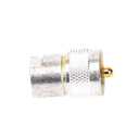 Adaptador UNIDAPT Hembra a UHF Macho (PL-259). Plata / Oro / Teflón.