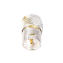 Adaptador UNIDAPT Hembra a UHF Macho (PL-259). Plata / Oro / Teflón.