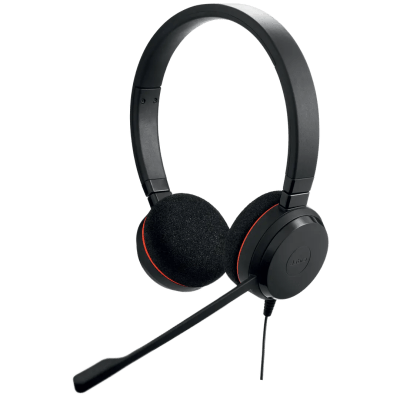 Jabra Evolve 20 DUO con conexión USB C/A, Micrófono con Cancelación de Ruido de Ultima Generación, Configuración Plug and Play (4999-829-269)