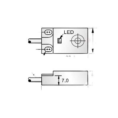 Sensor Inductivo PNP / 8 mm Distancia Detección / No Blindado / IP67 / 12-24 VDC / 400 Hz / Cable 2 m / Protección Polaridad Inversa