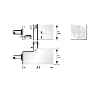 Sensor Inductivo / Perfil Plano Rectangular 17x17 mm / Distancia 8 mm / No Rasante / IP67 / PNP N.O. / 12-24VCC / 400 Hz / Protección Completa