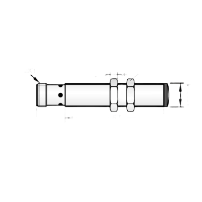 Sensor Fotoeléctrico de Barrera / M12 / Through-beam 2 Metros / PNP N.C. / IP67 / Conector 4 Pines / Protecciones Múltiples