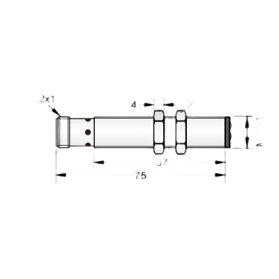 Sensor Fotoeléctrico / Reflexión Difusa / Distancia 100 mm / Cilíndrico M12 / IP67 / Salida PNP N.C. / 4 LEDs 360°