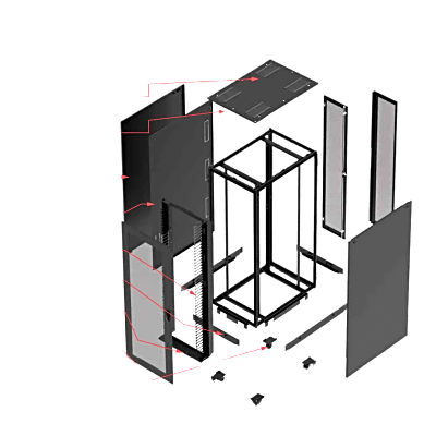 Gabinete para Servidor ProLine S1, 45U, Dimensiones 2150 x 600 x 1200 mm, Acero Negro RAL 9005, Base con Ruedas/Niveladores, Incluye Soporte para Regletas, Manejo de Cableado y Flujo de Aire