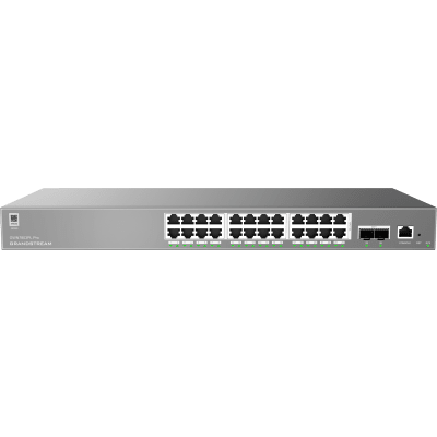 Switch de Red Empresarial L2++ / Serie GWN7800 Pro / 24 Puertos Gigabit PoE 250W / 2 Puertos SFP+ / Gestión Cloud GDMS / VLAN 4K / QoS Avanzado / Seguridad Integral
