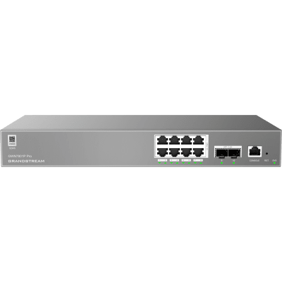 Switch de Red Empresarial L2++ / Serie GWN7800 Pro / 8 Puertos Gigabit PoE 120W / 2 Puertos 2.5GG SFP / Gestión Cloud GDMS / VLAN 4K / QoS Avanzado / Seguridad Integral