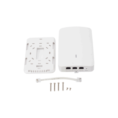 Punto de Acceso Empresarial Wi-Fi 6 / Con diseño para Pared / 3 Puertos Gigabit (1 con Salida PoE) / Doble banda en ( 2.4 y 5 GHz) / Hasta 2.5 Gbps / Gestión desde la Nube / Alimentación PoE af