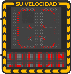 Radar medidor de Velocidad/ Pantalla LED / Detección de Velocidad en Tiempo Real / Rango de Detección de 100 m / Hasta 32 Objetivos Detectados / IP66 / Ethernet