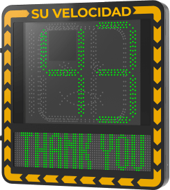 Radar medidor de Velocidad/ Pantalla LED / Detección de Velocidad en Tiempo Real / Rango de Detección de 100 m / Hasta 32 Objetivos Detectados / IP66 / Ethernet