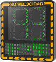 Radar medidor de Velocidad/ Pantalla LED / Detección de Velocidad en Tiempo Real / Rango de Detección de 100 m / Hasta 32 Objetivos Detectados / IP66 / Ethernet