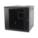 Gabinete Abatible de Pared (Con Marco Trasero) con Rack 19" de 12 Unidades. Ventana de Cristal Templado.