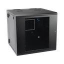 Gabinete Abatible de Pared (Con Marco Trasero) con Rack 19" de 12 Unidades. Ventana de Cristal Templado.