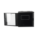 Gabinete Abatible de Pared (Con Marco Trasero) con Rack 19" de 12 Unidades. Ventana de Cristal Templado.