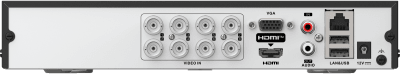 DVR  8 Canales TurboHD + 8 Canales IP / 8 Megapíxel (4K) / Audio Bidireccional / ACUSENSE Lite / 1 Bahía de Disco Duro / H.265+ / Salida en Full HD