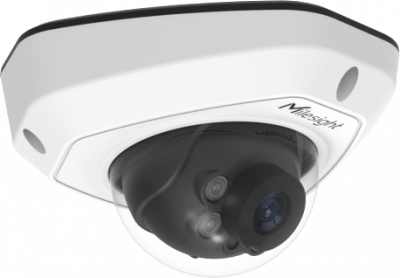 Cámara IP Mini Domo / 4K UHD / 120dB WDR / 0.005Lux Starlight / H.265+ / IR 30mts / PoE / IP67 / IK10 / Análisis de Video AI