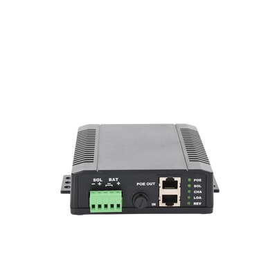 Controlador Solar POE, Entrada 12 Vcc Hasta un Panel Solar de 125 Watts, Salida PoE Pasivo en 24 Vcc Hasta 20 Watts Máximo.