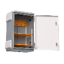 Gabinete de Acero Ventilado para Exterior 380 x 660 x 240 mm con Rieles DIN y 4 Placas Laterales para Montaje de Equipos por Fuera