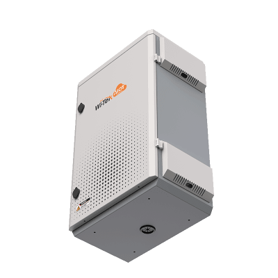 Gabinete de Acero Ventilado para Exterior 380 x 660 x 240 mm con Rieles DIN y 4 Placas Laterales para Montaje de Equipos por Fuera