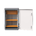 Gabinete de Acero Ventilado para Exterior 380 x 660 x 240 mm con Rieles DIN y 4 Placas Laterales para Montaje de Equipos por Fuera