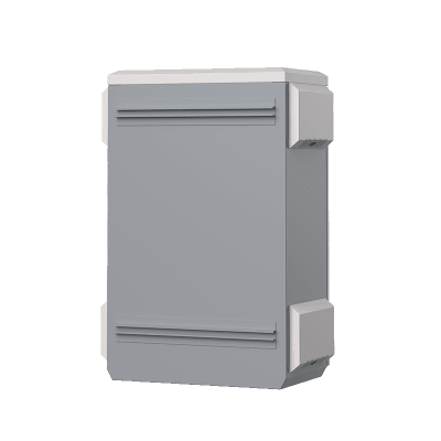 Gabinete de Acero Ventilado para Exterior 380 x 660 x 240 mm con Rieles DIN y 4 Placas Laterales para Montaje de Equipos por Fuera