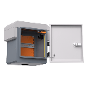 Gabinete de Acero Ventilado para Exterior 250 x 250 x 180 mm con Rieles DIN y 4 Placas Laterales para Montaje de Equipos por Fuera