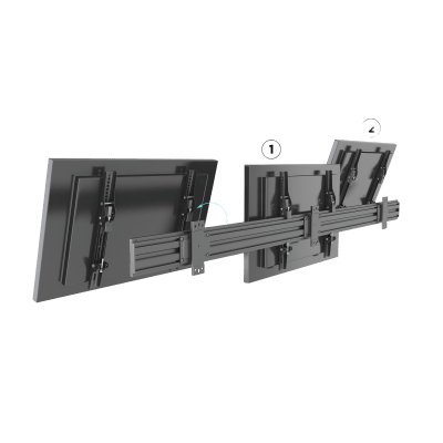 Soporte de Pared para TV / Riel Triple 400T / Capacidad 110 lbs (50 kg) / Compatible 32"-65" / VESA 100x100-600x400 mm / Ajuste Ángulo 5°-15° / Montaje Profesional