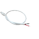 Cable con Conector Macho (Pigtail) | Forro Blanco |  Alimentación para Vcc con Puntas Libres | Polarizado | Largo 22 cm (8.66 Pulgadas) / Calibre 22AWG.