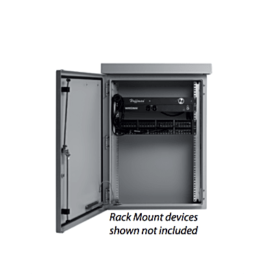 Gabinete Para Exterior OSP ComLine de 18 UR, 700 mm de Ancho, 600 mm de Profundidad De Aluminio, Color Gris Claro Con Protección NEMA 4/12/4X/3/3R; IP66