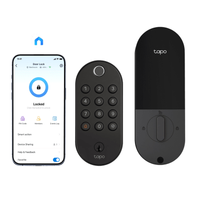 Cerradura Inteligente Wi-Fi / Deadbolt / 6 Métodos Desbloqueo / Reconocimiento Huella <0.5s / 100 Huellas + 200 PINs / BHMA Grado 3 / IP54 Exterior / Batería 7800 mAh / Alexa-Google-SmartThings