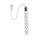 Multicontacto con cable 30 cm. 6 tomas 127 Vca línea, tierra, neutro 15 A max.