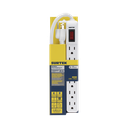 Multicontacto con cable 30 cm. 6 tomas 127 Vca línea, tierra, neutro 15 A max.