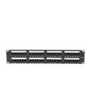 Panel de Parcheo de Impacto (110) UTP de 48 Puertos Cat5e 19 Pulgadas (48.26 cm), 2U con Barra para Organizar Cable