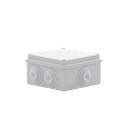 Caja de derivación de PVC Auto-extinguible con 6 entradas, tapa atornillada, 100x100x50 MM, (Medidas internas, mayor área permisible para e cable, Para exterior (IP55)