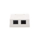 Caja de Pared con 2 Puertos, Incluye 2 Jacks UTP Cat5e Keystone