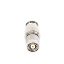 Adaptador en Línea, de Conector TNC Macho Inverso a N Hembra, Niquel/ Oro/ Teflón.