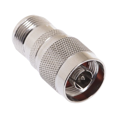 Adaptador en Línea, de Conector N Hembra Inverso a N Macho, Níquel/ Oro/ Teflón.