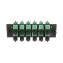 Placa Acopladora de Fibra Optica FAP, Con 12 Conectores SC/APC (12 Fibras), Para Fibra Monomodo OS1/OS2, Color Verde