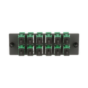 Placa Acopladora de Fibra Optica FAP, Con 12 Conectores SC/APC (12 Fibras), Para Fibra Monomodo OS1/OS2, Color Verde