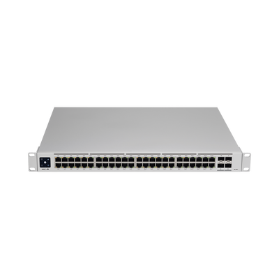 UniFi Switch USW-Pro-48-POE Gen2, Capa 3 de 48 puertos PoE 802.3at/bt + 4 puertos 1/10G SFP+, 600W, pantalla informativa
