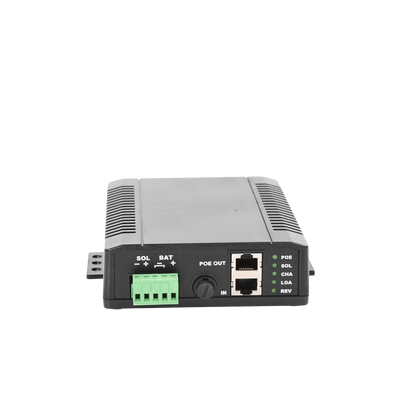 Controlador Solar POE, Entrada 12 Vcc Hasta un Panel Solar de 125 Watts, Salida PoE Pasivo en 48 Vcc Hasta 20 Watts Máximo.