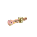 Paquete de 6 Tornillos Grado 5 con Tuercas Tropicalizadas de 3/8" x 2".