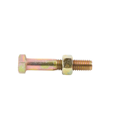 Paquete de 6 Tornillos Grado 5 con Tuercas Tropicalizadas de 3/8" x 2".