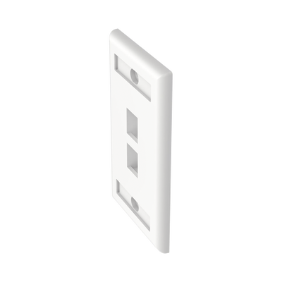 Placa de Pared Vertical, Salida Para 2 Puertos Keystone, Con Espacios Para Etiquetas, Color Blanco