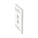 Placa de Pared Vertical, Salida Para 2 Puertos Keystone, Con Espacios Para Etiquetas, Color Blanco