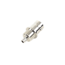 Conector BNC Hembra a 50 Ohm, Montaje Frontal en D-Plano, Anillo Plegable para Cables RG-174/U y RG-316/U, Niquel/ Oro/ Teflón.